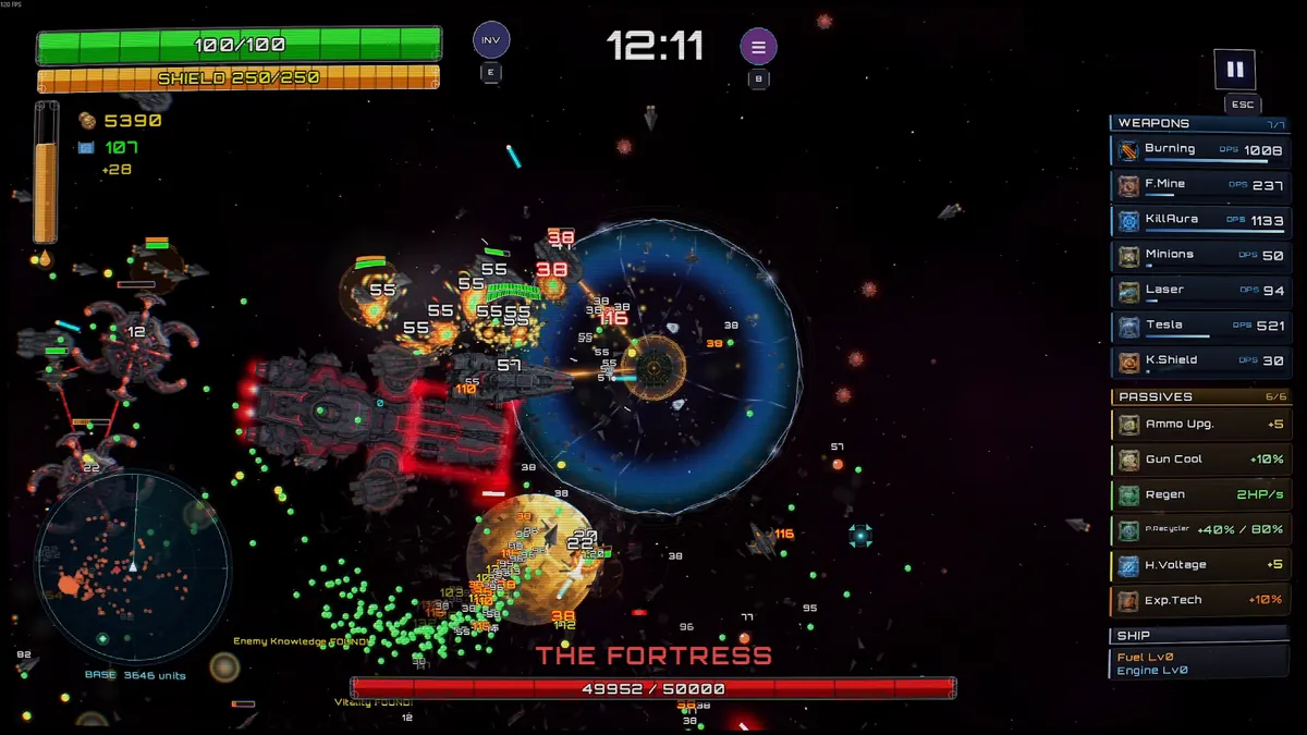 SPACEFIGHTER: The Bullet Hell — autorska gra, walka z bossem